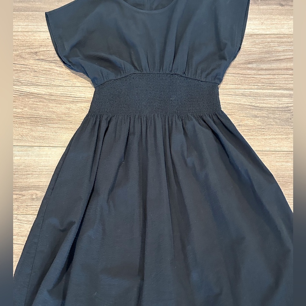 Madewell Black Smocked-Waist Maxi Dress with Cap Sleeves - Picture 8 of 13